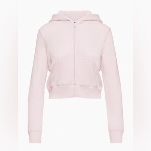 Pink TNA Waffle Crop Zip Hoodie